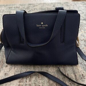 kate spade navy Leather Tote crossbody Bag